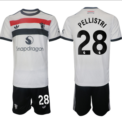 Manchester United #28 PELLISTRI 2nd Away White Navy 2024-25 suit soccer jerseys