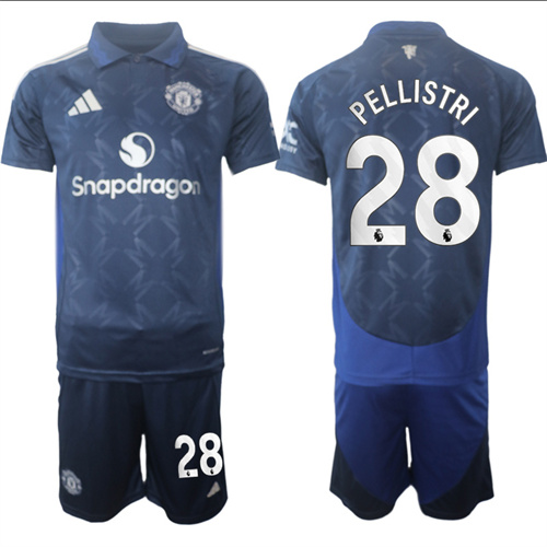 Manchester United #28 PELLISTRI away Navy 2024-25 suit soccer jerseys