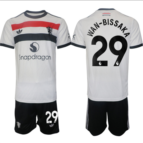 Manchester United #29 WAN-BISSAKA 2nd Away White Navy 2024-25 suit soccer jerseys