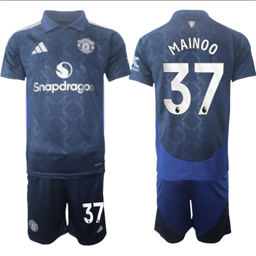 Manchester United #37 MAINOO away Navy 2024-25 suit soccer jerseys