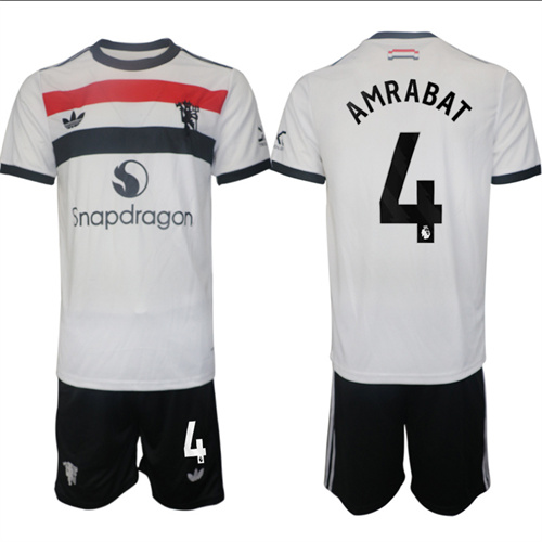 Manchester United #4 AMRABAT 2nd Away White Navy 2024-25 suit soccer jerseys