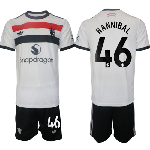 Manchester United #46 HANNIBAL 2nd Away White Navy 2024-25 suit soccer jerseys