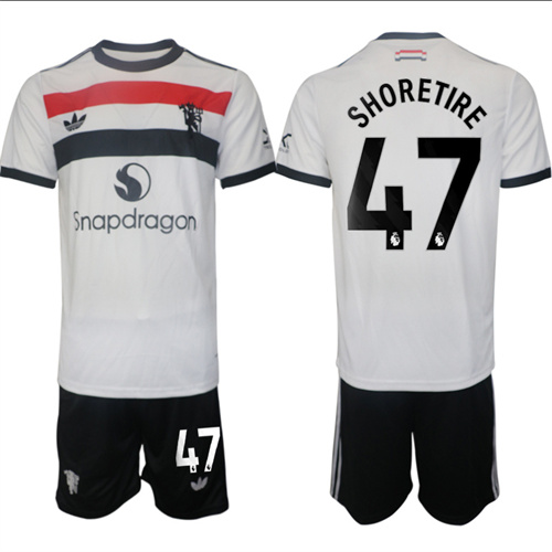 Manchester United #47 SHORETIRE 2nd Away White Navy 2024-25 suit soccer jerseys