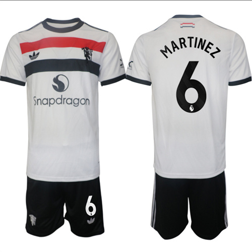 Manchester United #6 MARTINEZ 2nd Away White Navy 2024-25 suit soccer jerseys