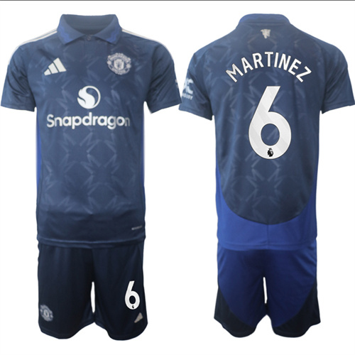Manchester United #6 MARTINEZ away Navy 2024-25 suit soccer jerseys