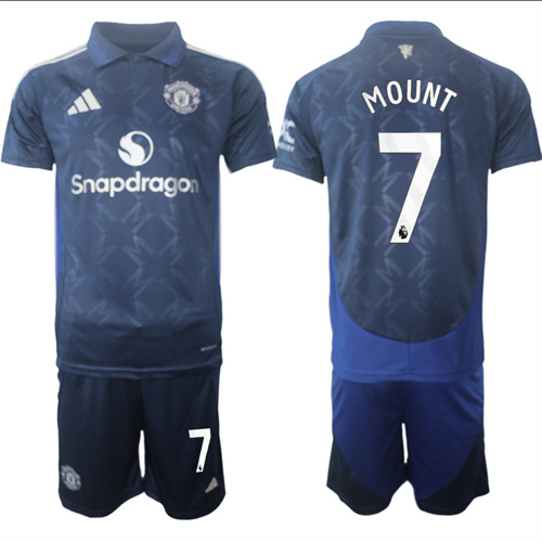 Manchester United #7 MOUNT away Navy 2024-25 suit soccer jerseys