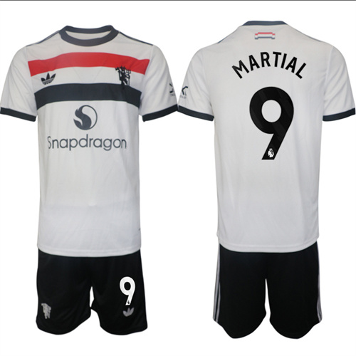 Manchester United #9 MARTIAL 2nd Away White Navy 2024-25 suit soccer jerseys