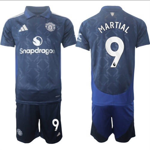 Manchester United #9 MARTIAL away Navy 2024-25 suit soccer jerseys