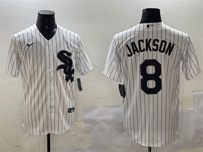 Men's Chicago White Sox #8 Bo Jackson White Cool Base Stitched Baseball Jersey