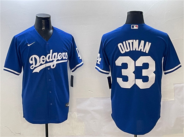 Men's Los Angeles Dodgers #33 James Outman Royal Cool Base Stitched Baseball Jersey