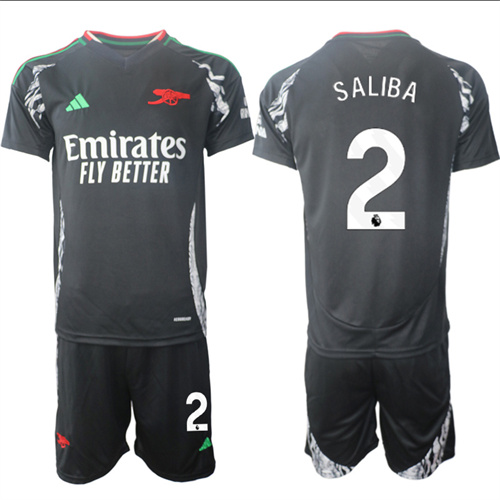 Men's Arsenal Away 2# SALIBA 2024-25 Suit Soccer Jerseys