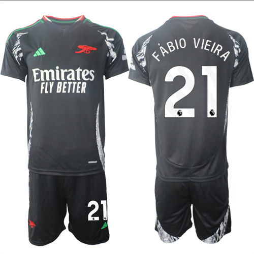 Men's Arsenal Away 21# FABIO VIEIRA 2024-25 Suit Soccer Jerseys