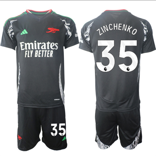 Men's Arsenal Away 35# ZINCHENKO 2024-25 Suit Soccer Jerseys