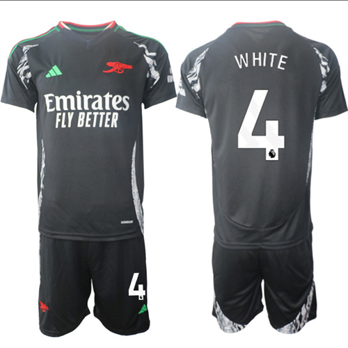 Men's Arsenal Away 4# WHITE 2024-25 Suit Soccer Jerseys