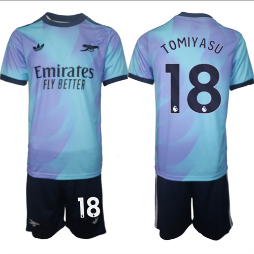 Men's Arsenal Second Away Kit 18# TOMIYASU 2024-25 Suit Soccer Jerseys