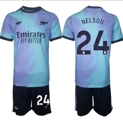 Men's Arsenal Second Away Kit 24# NELSON 2024-25 Suit Soccer Jerseys