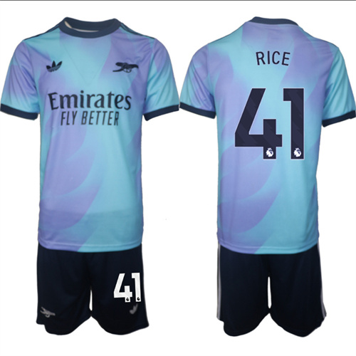 Men's Arsenal Second Away Kit 41# RICE 2024-25 Suit Soccer Jerseys