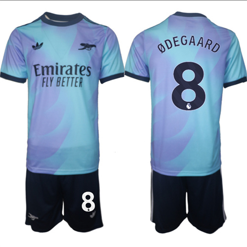 Men's Arsenal Second Away Kit 8# ODEGAARD 2024-25 Suit Soccer Jerseys