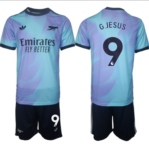 Men's Arsenal Second Away Kit 9# G.JESUS 2024-25 Suit Soccer Jerseys