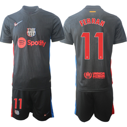Men's FC Barcelona Away 11# FERRAN 2024-25 Suit Soccer Jerseys