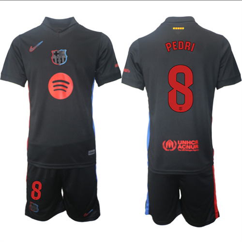 Men's FC Barcelona Away 8# PEDRI 2024-25 Suit Soccer Jerseys