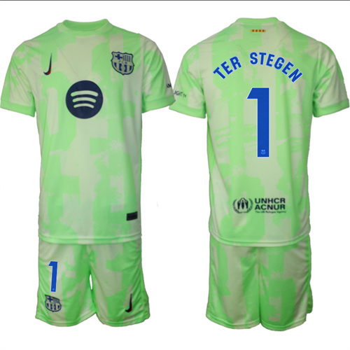 Men's FC Barcelona Second Away Kit 1# TER STEGEN 2024-25 Suit Soccer Jerseys