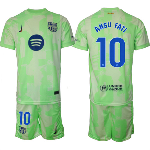 Men's FC Barcelona Second Away Kit 10# ANSU FATI 2024-25 Suit Soccer Jerseys
