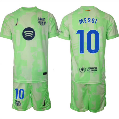Men's FC Barcelona Second Away Kit 10# MESSI 2024-25 Suit Soccer Jerseys