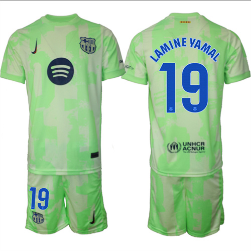 Men's FC Barcelona Second Away Kit 19# LAMINE YAMAL 2024-25 Suit Soccer Jerseys