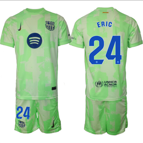 Men's FC Barcelona Second Away Kit 24# ERIC 2024-25 Suit Soccer Jerseys
