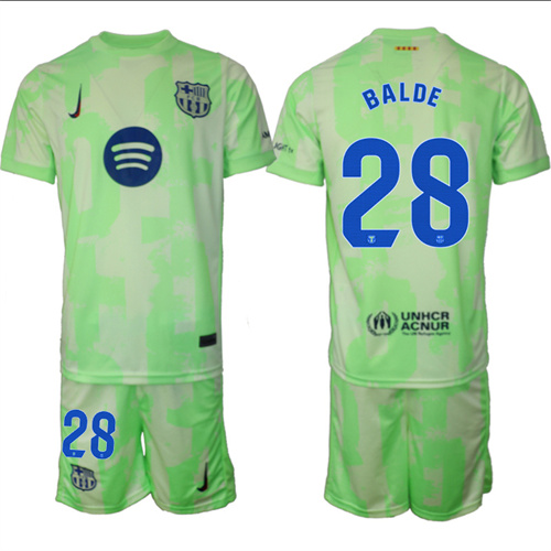 Men's FC Barcelona Second Away Kit 28# BALDE 2024-25 Suit Soccer Jerseys