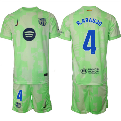 Men's FC Barcelona Second Away Kit 4# R.ARAUJO 2024-25 Suit Soccer Jerseys