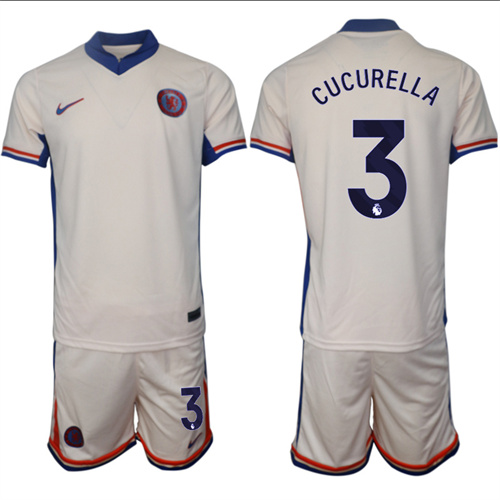 Men's Chelsea away 3# CUCURELLA 2024-25 Suit Soccer Jerseys