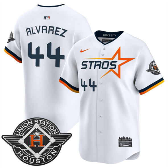 Men's Houston Astros #44 Yordan Alvarez White 2025 City Connect Limited Stitched Baseball Jersey