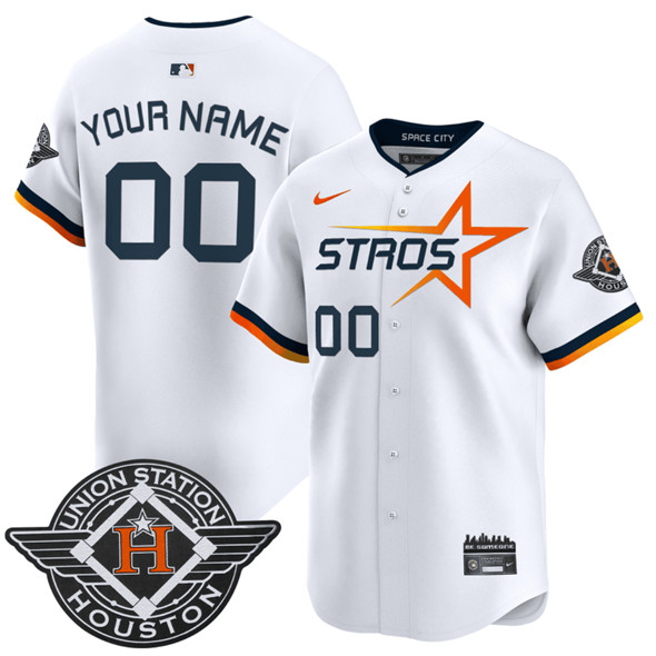 Men's Houston Astros Active Player Custom White 2025 City Connect Limited Stitched Baseball Jersey