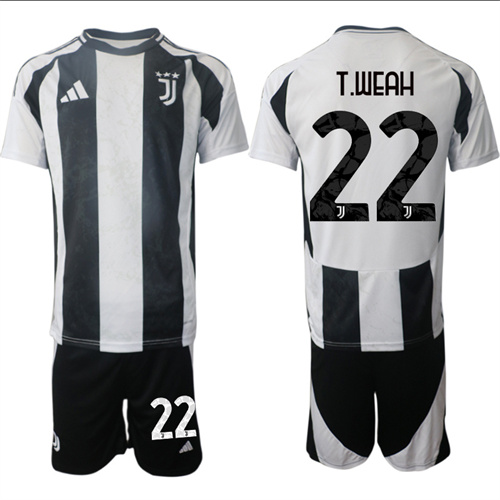 Men's Juventus FC home 22# T.WEAH 2024-25 Suit Soccer Jerseys