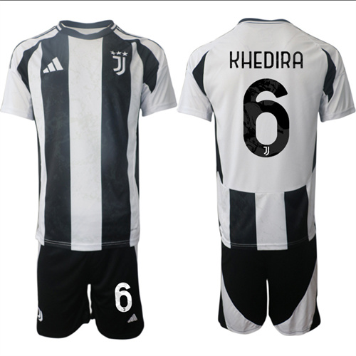 Men's Juventus FC home 6# KHEDIRA 2024-25 Suit Soccer Jerseys