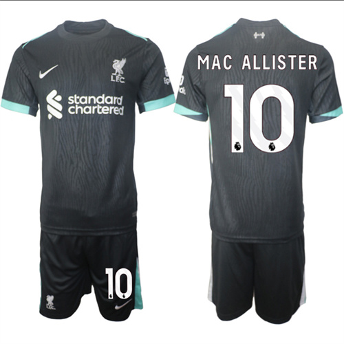 Men's Liverpool away 10# MAC ALLISTER 2024-25 Suit Soccer Jerseys
