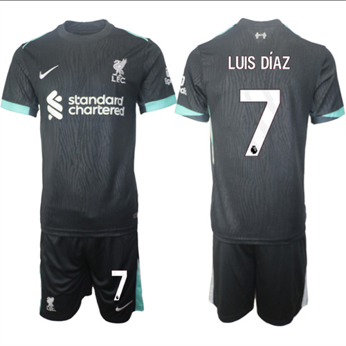 Men's Liverpool away 7# LUIS DIAZ 2024-25 Suit Soccer Jerseys
