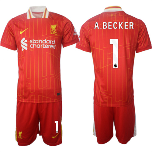 Men's Liverpool home 1# A.BECKER 2024-25 Suit Soccer Jerseys