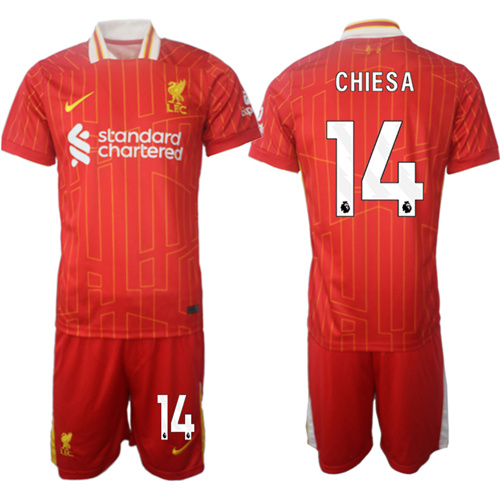 Men's Liverpool home 14# CHIESA 2024-25 Suit Soccer Jerseys