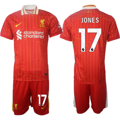 Men's Liverpool home 17# JONES 2024-25 Suit Soccer Jerseys