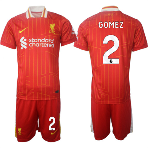 Men's Liverpool home 2# GOMEZ 2024-25 Suit Soccer Jerseys