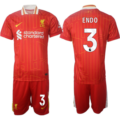 Men's Liverpool home 3# ENDO 2024-25 Suit Soccer Jerseys