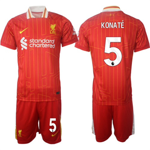 Men's Liverpool home 5# KONAT 2024-25 Suit Soccer Jerseys