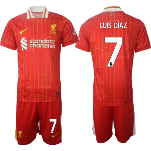 Men's Liverpool home 7# LUIS DIAZ 2024-25 Suit Soccer Jerseys