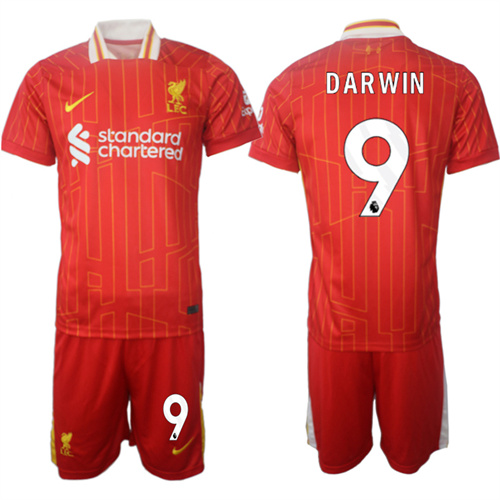 Men's Liverpool home 9# DARWIN 2024-25 Suit Soccer Jerseys