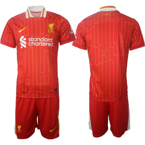 Men's Liverpool home Custom Or Blank 2024-25 Suit Soccer Jerseys