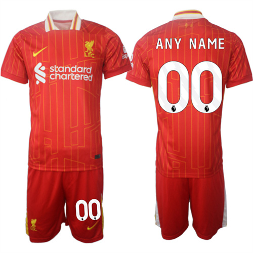 Men's Liverpool home any name 2024-25 Suit Soccer Jerseys