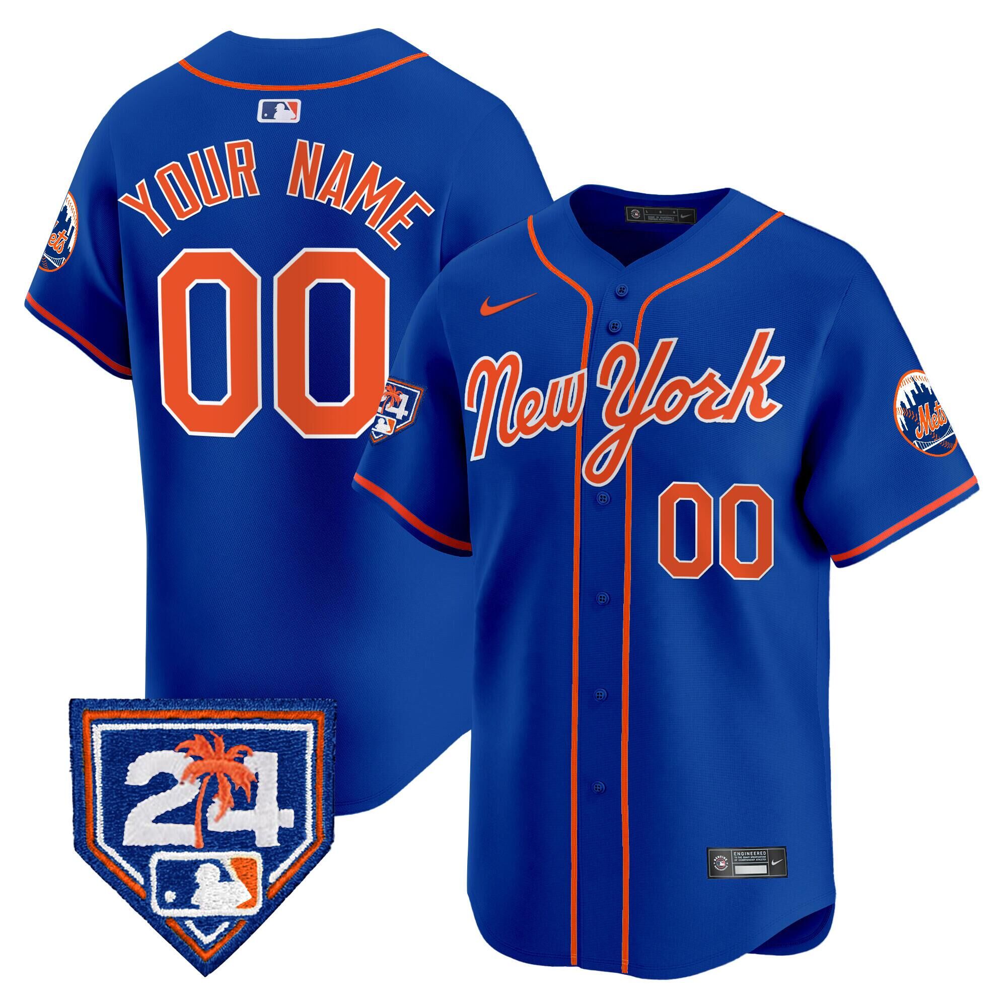 Men's New York Mets Active Player Cutsom Royal 2024 Spring Training Vapor Premier Limited Stitched Baseball Jersey